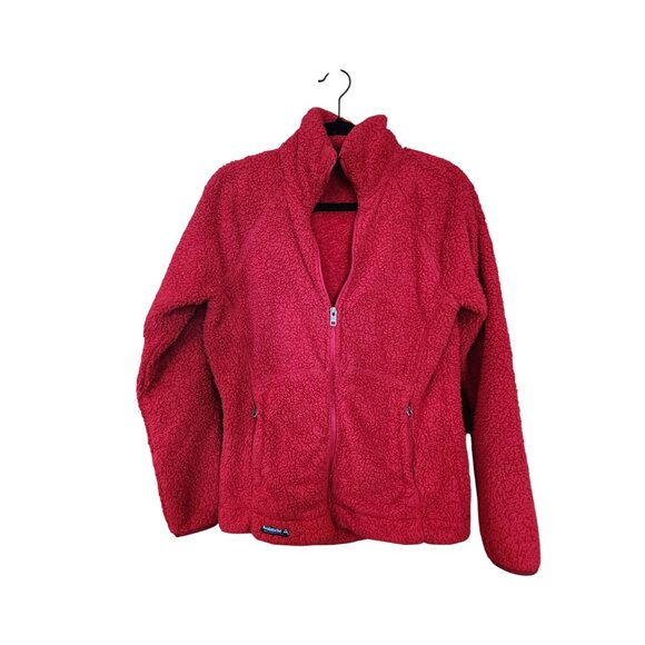 Avalanche Womens Red Sherpa Fleece Zip Jacket Size M Warm & Cozy - Picture 1 of 3